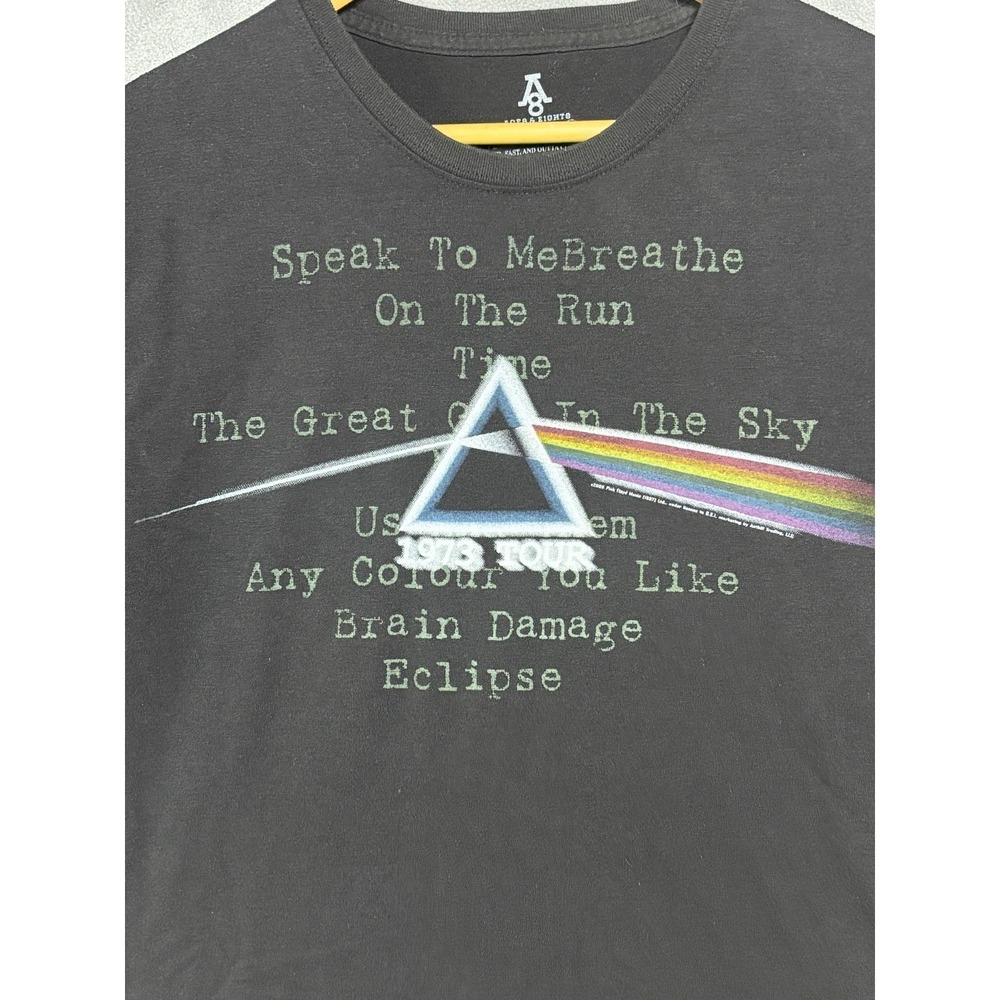 Pink Floyd "1973 Tour" Song Titles Black Large T Shirt Rock Band Music - Picture 3 of 9
